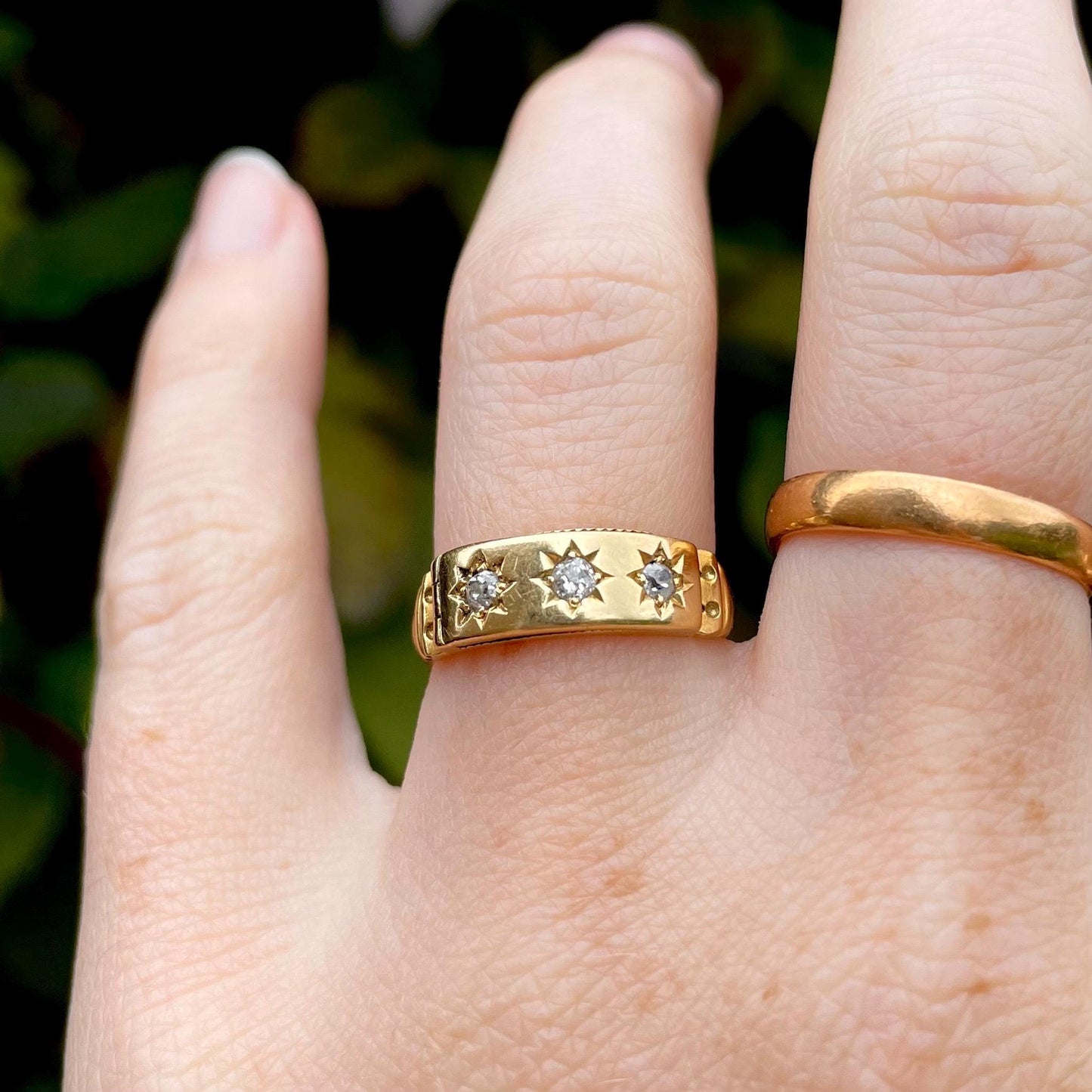 Antique Diamond Secret Compartment 'MIZPAH' Ring Created In 18 Carat Gold; Circa 1870
