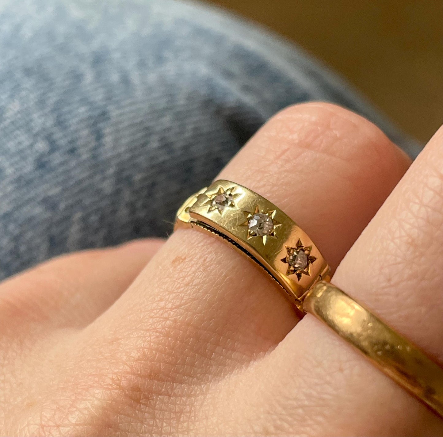 Antique Diamond Secret Compartment 'MIZPAH' Ring Created In 18 Carat Gold; Circa 1870