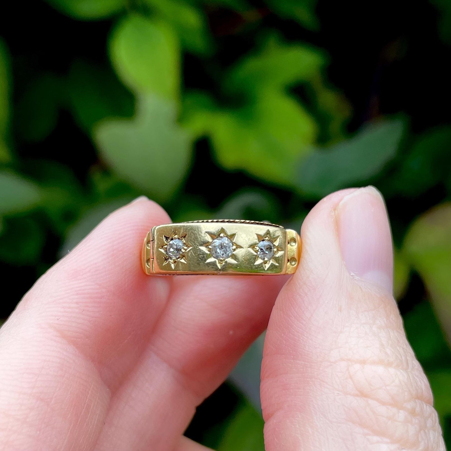 Antique Diamond Secret Compartment 'MIZPAH' Ring Created In 18 Carat Gold; Circa 1870