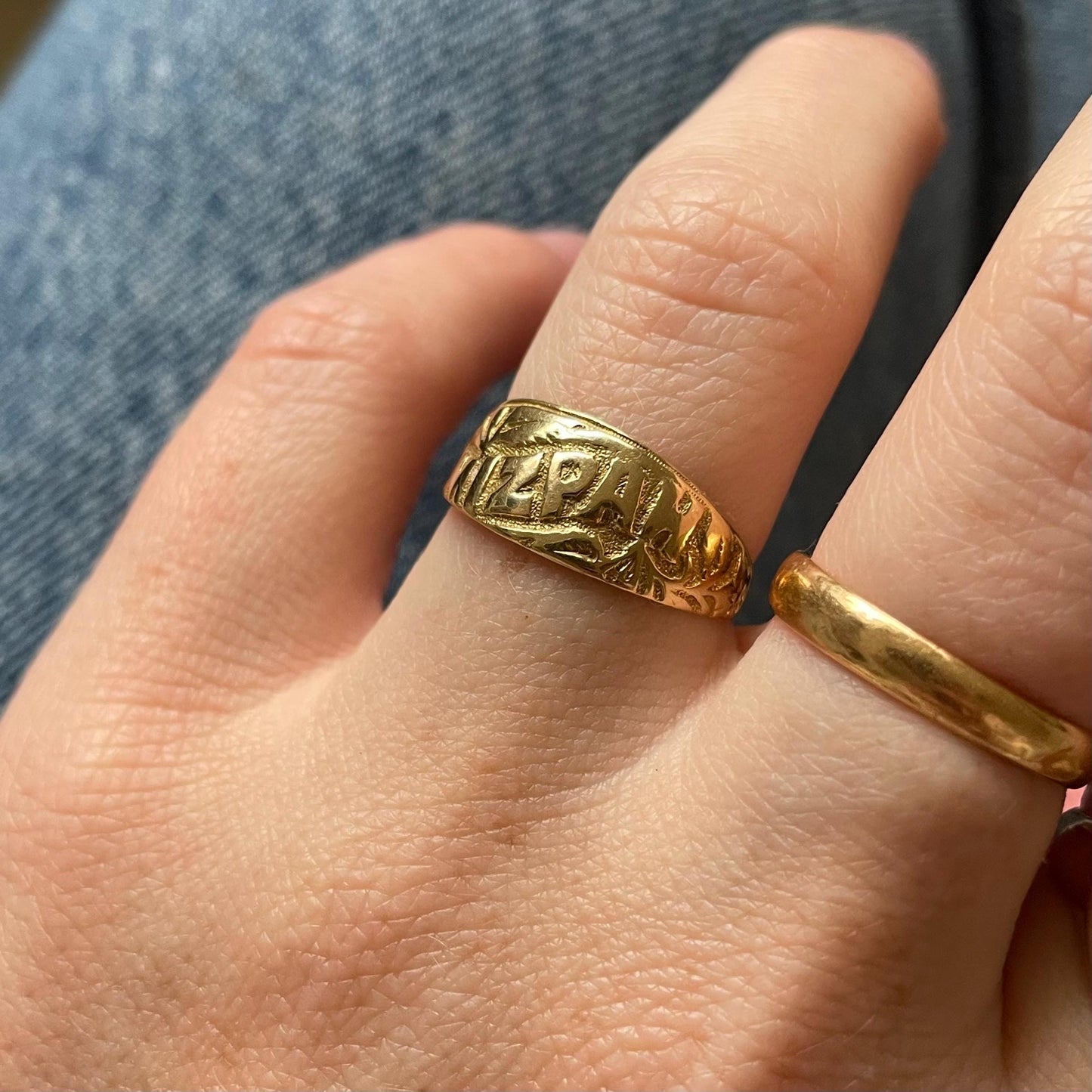 Victorian Mizpah Ring Created In 18 Carat Gold; Circa 1897
