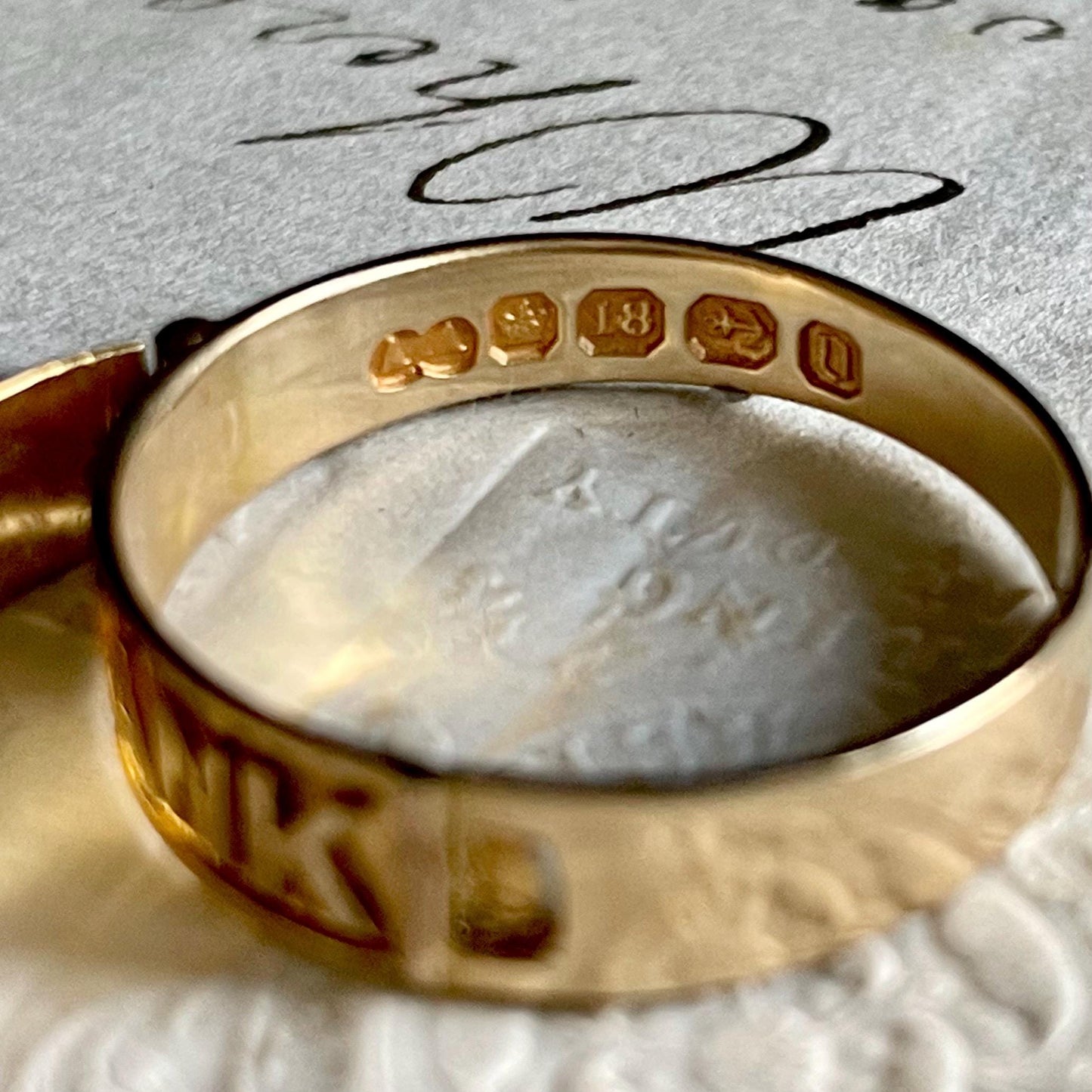 Antique Diamond & Sapphire Secret Locket 'FRANK' Ring Created In 18 Carat Gold; Circa 1888
