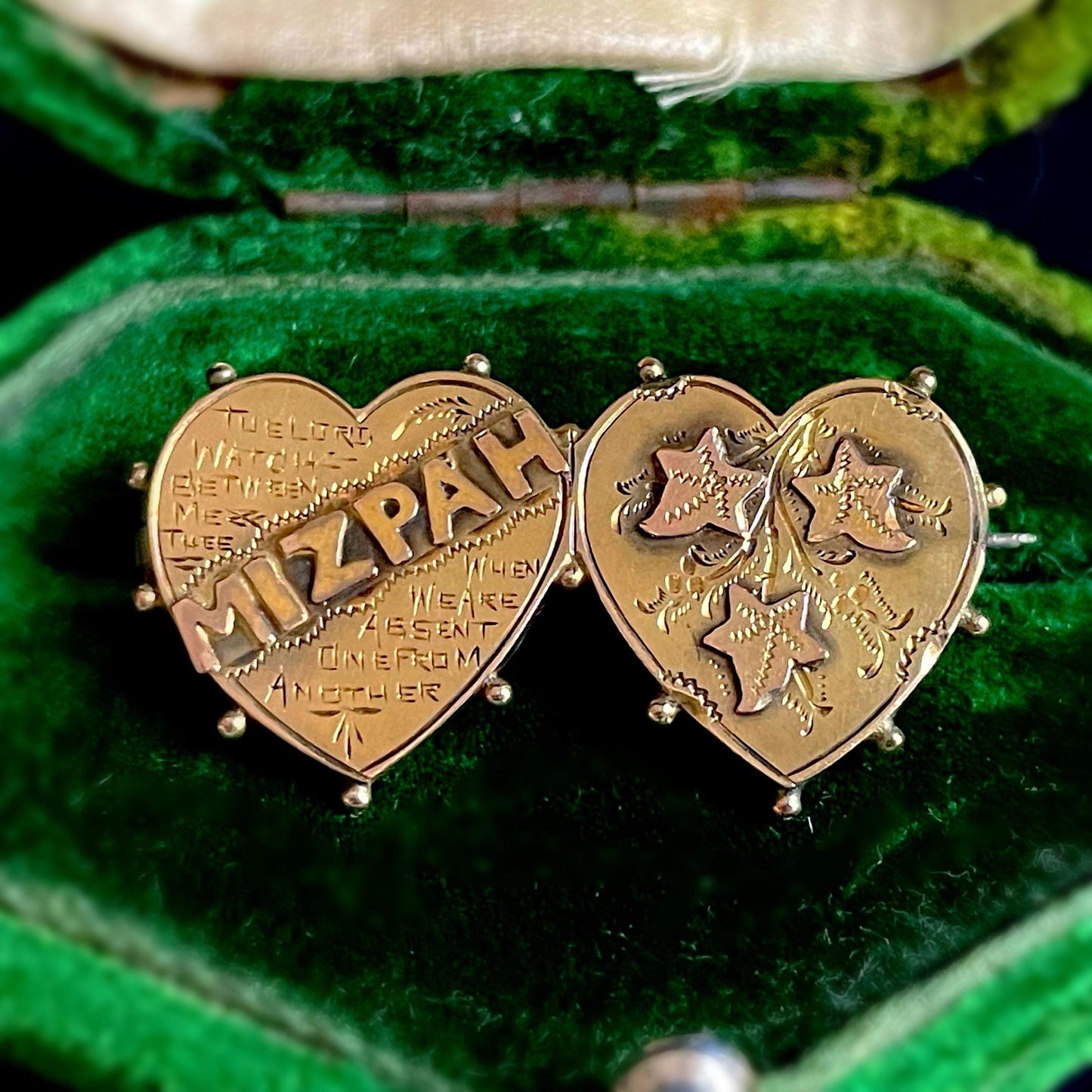 Edwardian Mizpah Brooch Created In 9 Carat Gold; Circa 1905