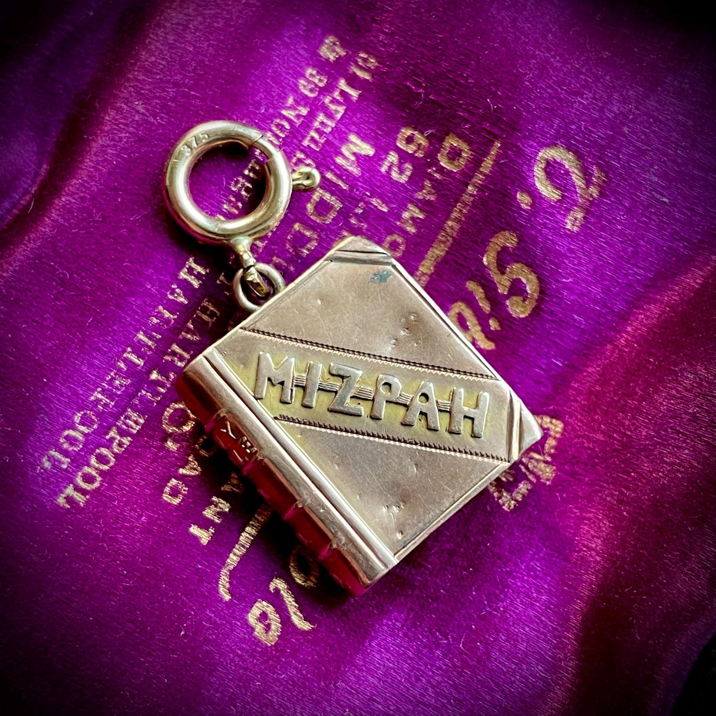 Victorian Mizpah Book Pendant in 9 Carat Gold; Circa 1890
