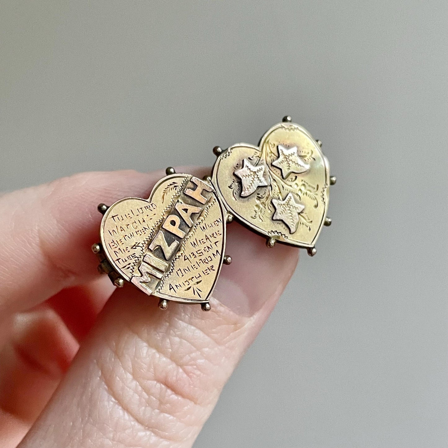 Edwardian Mizpah Brooch Created In 9 Carat Gold; Circa 1905