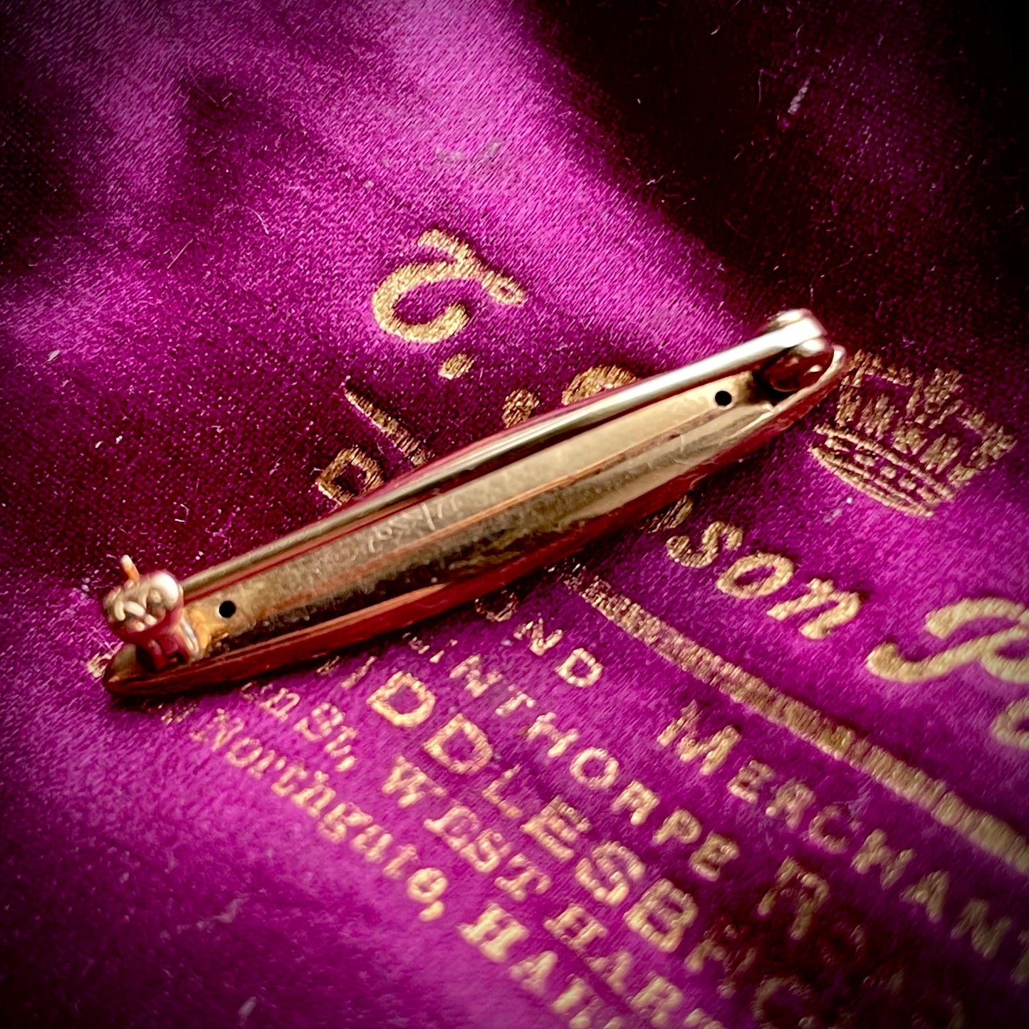 Victorian Pink Enamel & Pearl 14 Carat Gold; Circa 1890