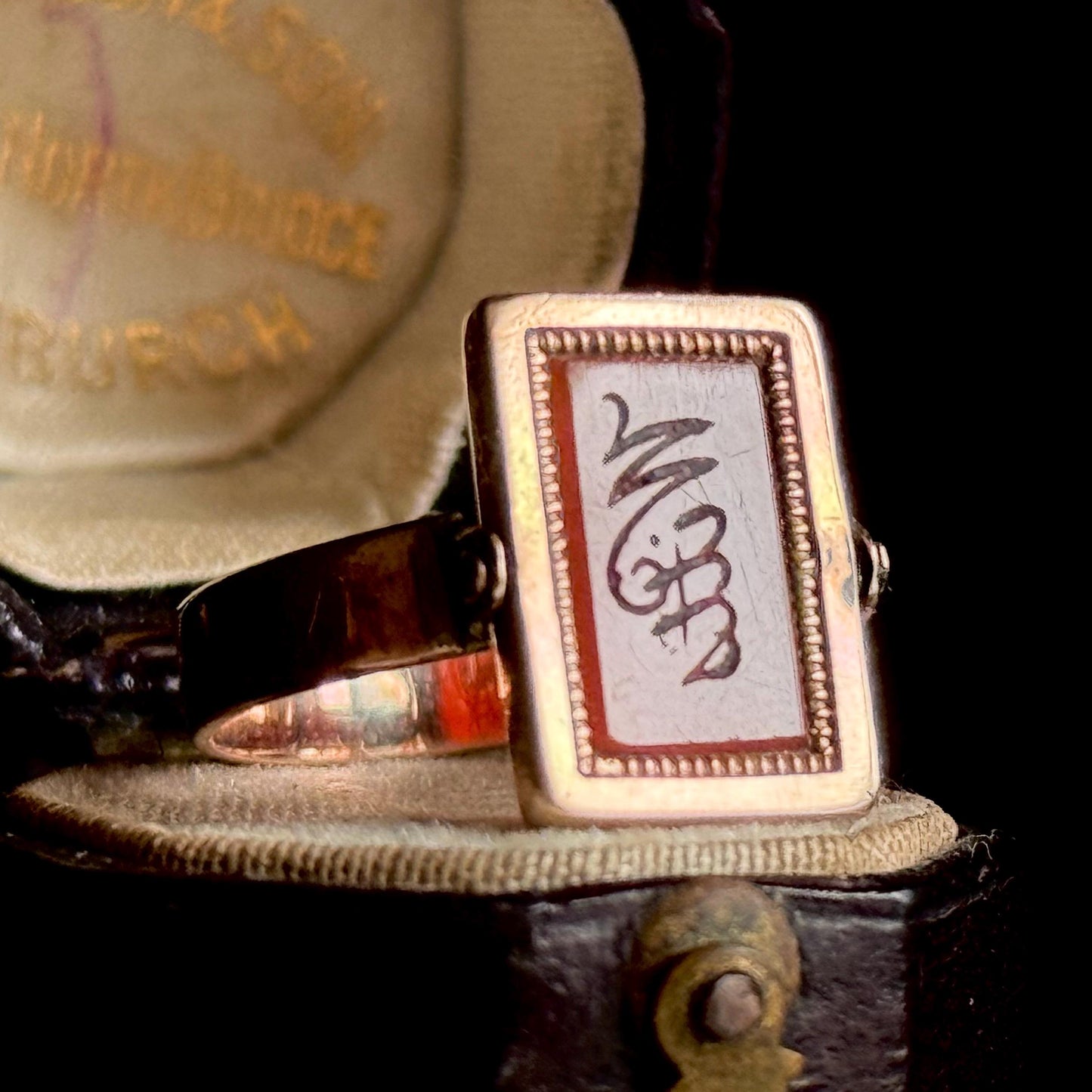 Georgian 'Agnes Witts' Spinning Intaglio Ring in 9 Carat Gold; Circa 1830