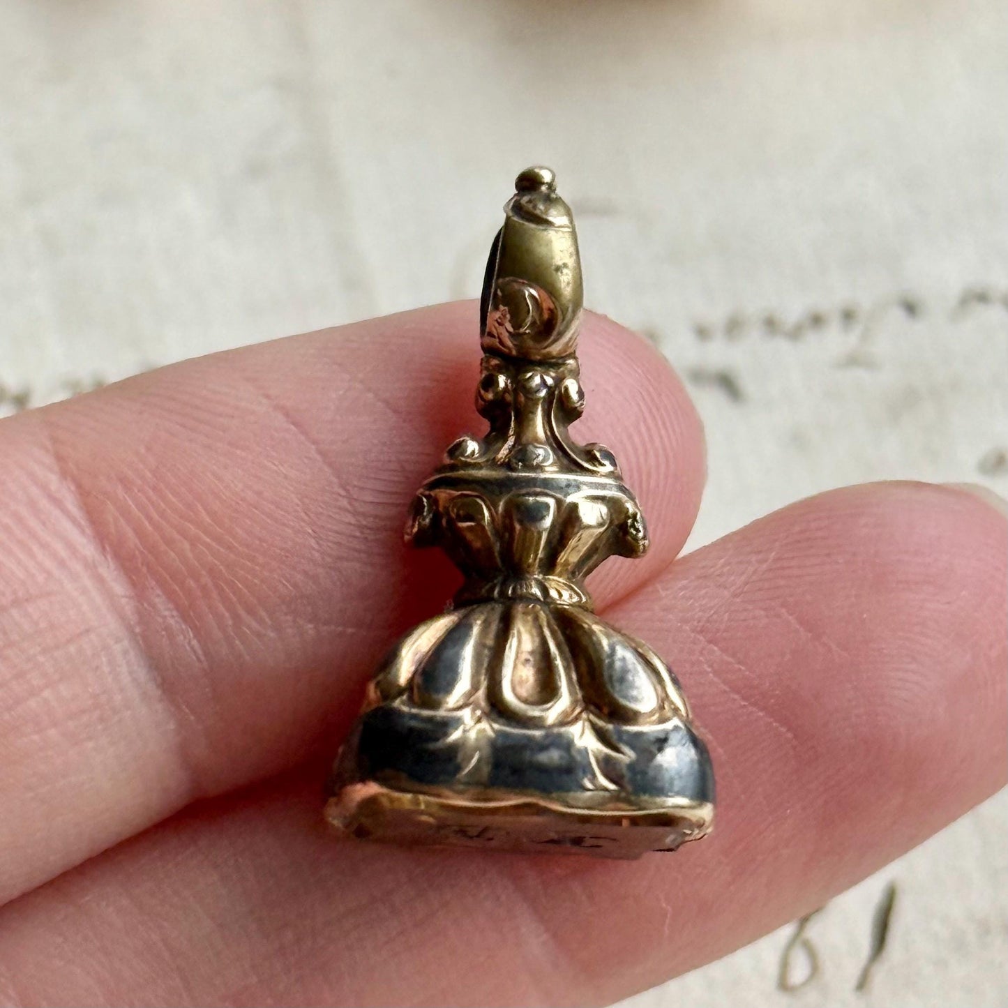 Victorian Intaglio Fob in Gold Casing; Circa 1880