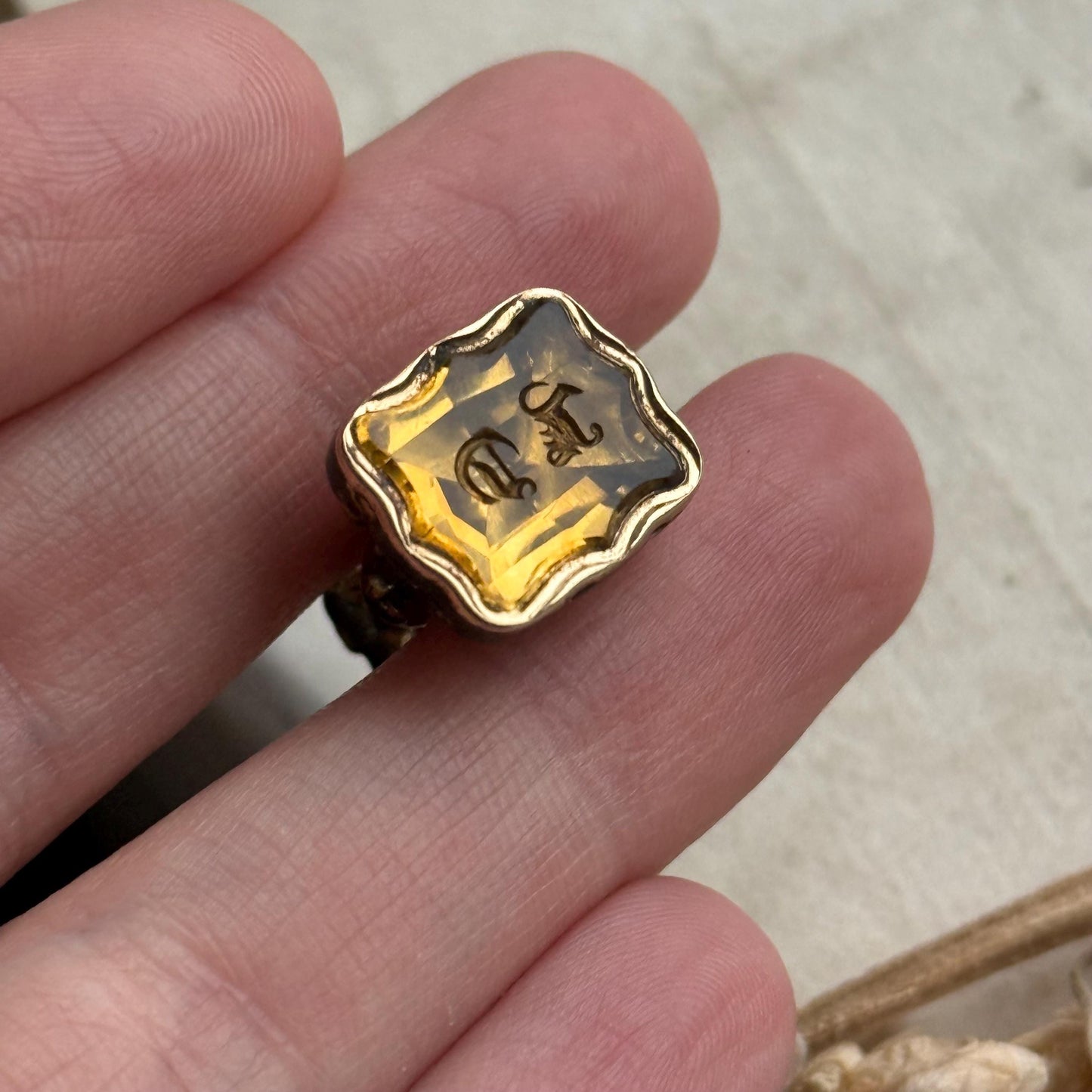 Victorian Intaglio Fob in Gold Casing; Circa 1880