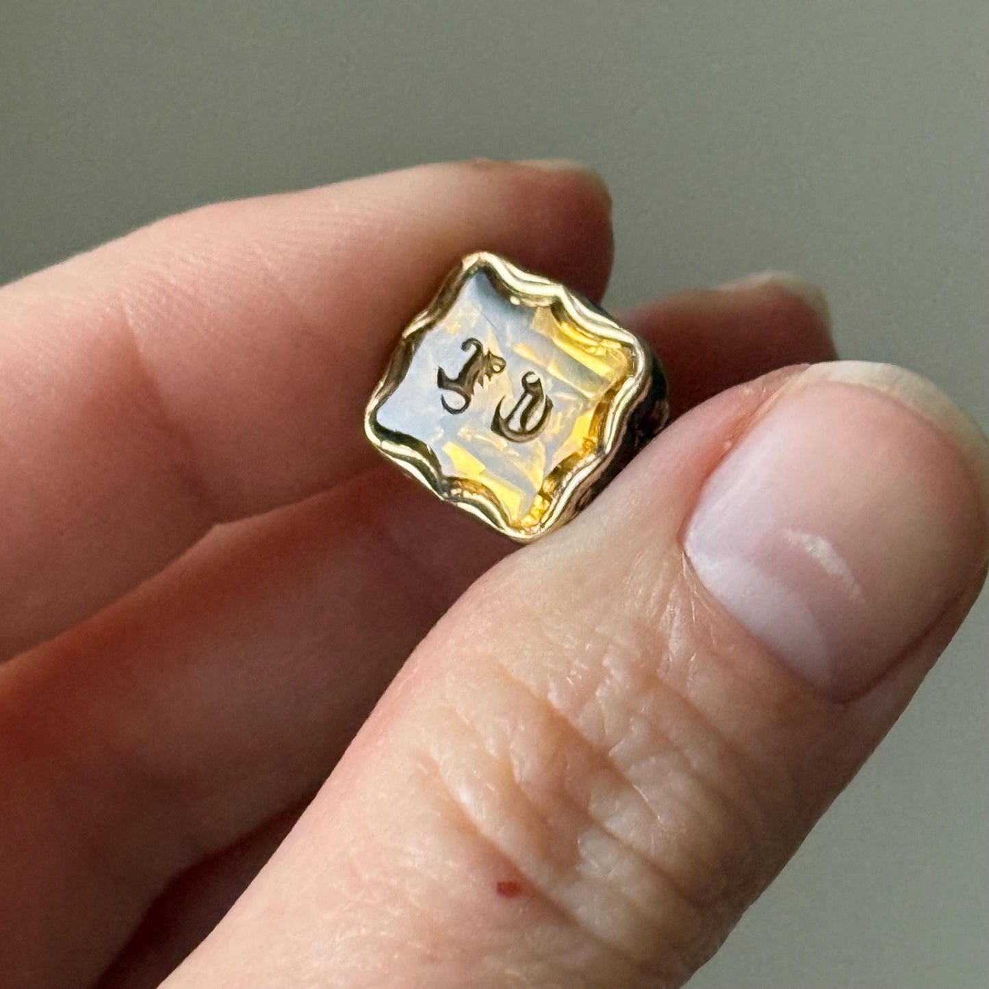 Victorian Intaglio Fob in Gold Casing; Circa 1880
