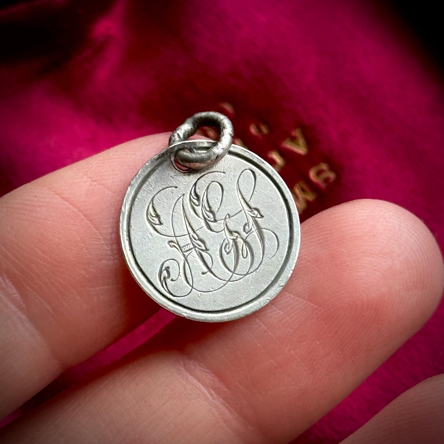 Early Victorian Love Token ‘AGS' Coin Pendant; Circa 1850