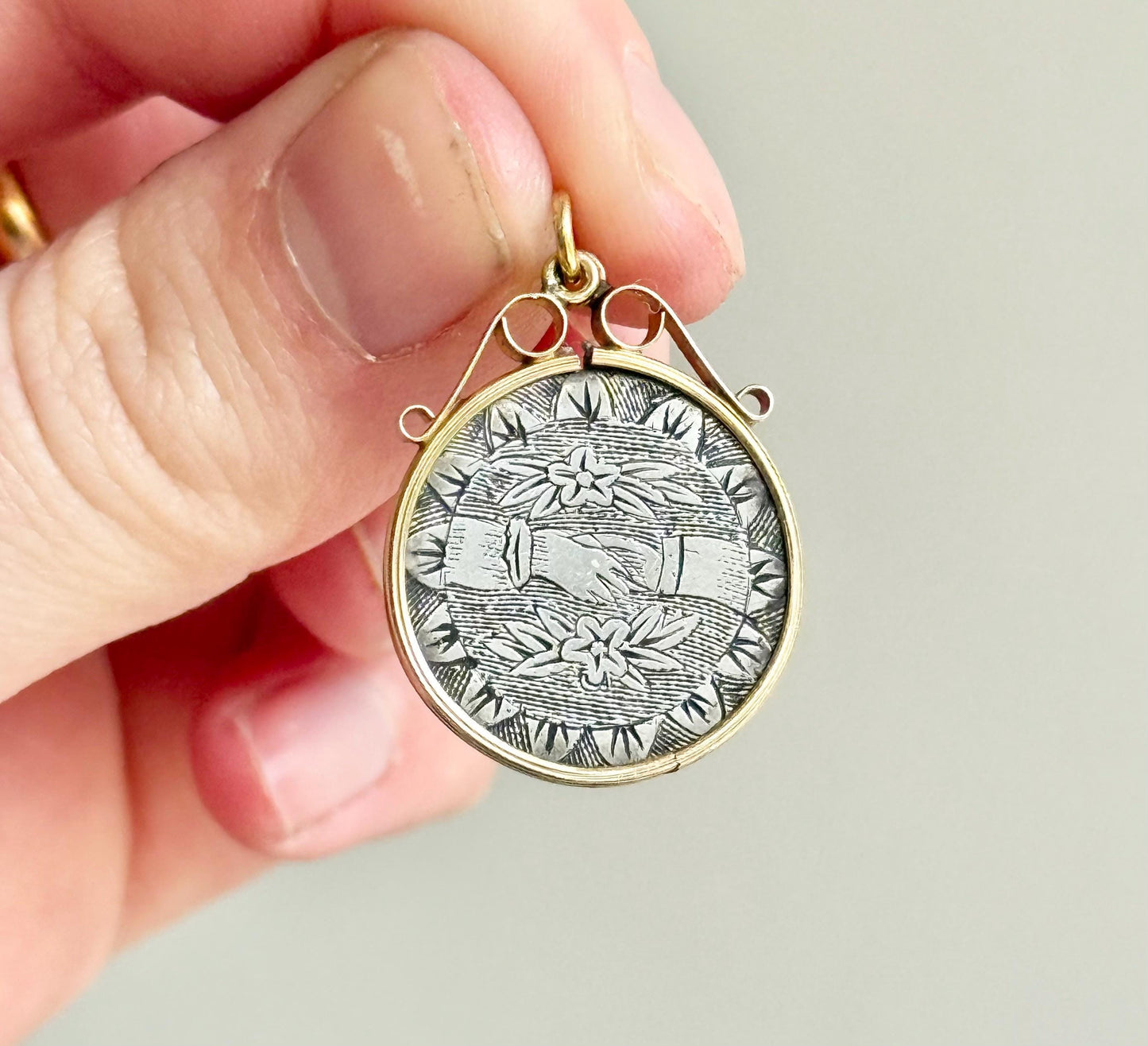 Rare 1930's George V Love Token Coin Pendant in 9 Carat Gold