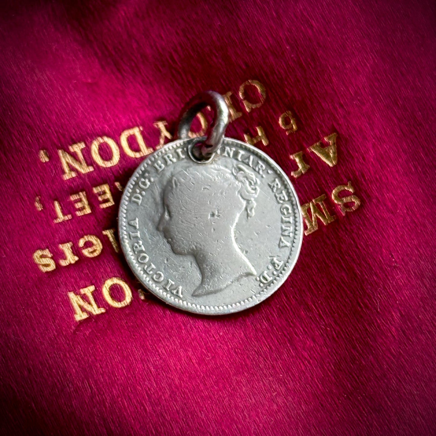 Early Victorian Love Token ‘AGS' Coin Pendant; Circa 1850