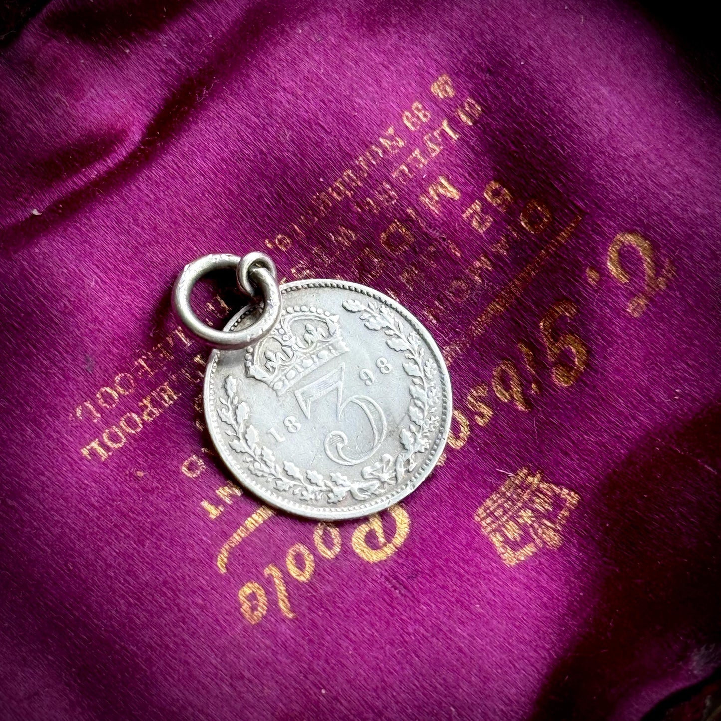 Antique Love Token ‘FWS' Coin Pendant; Circa 1904