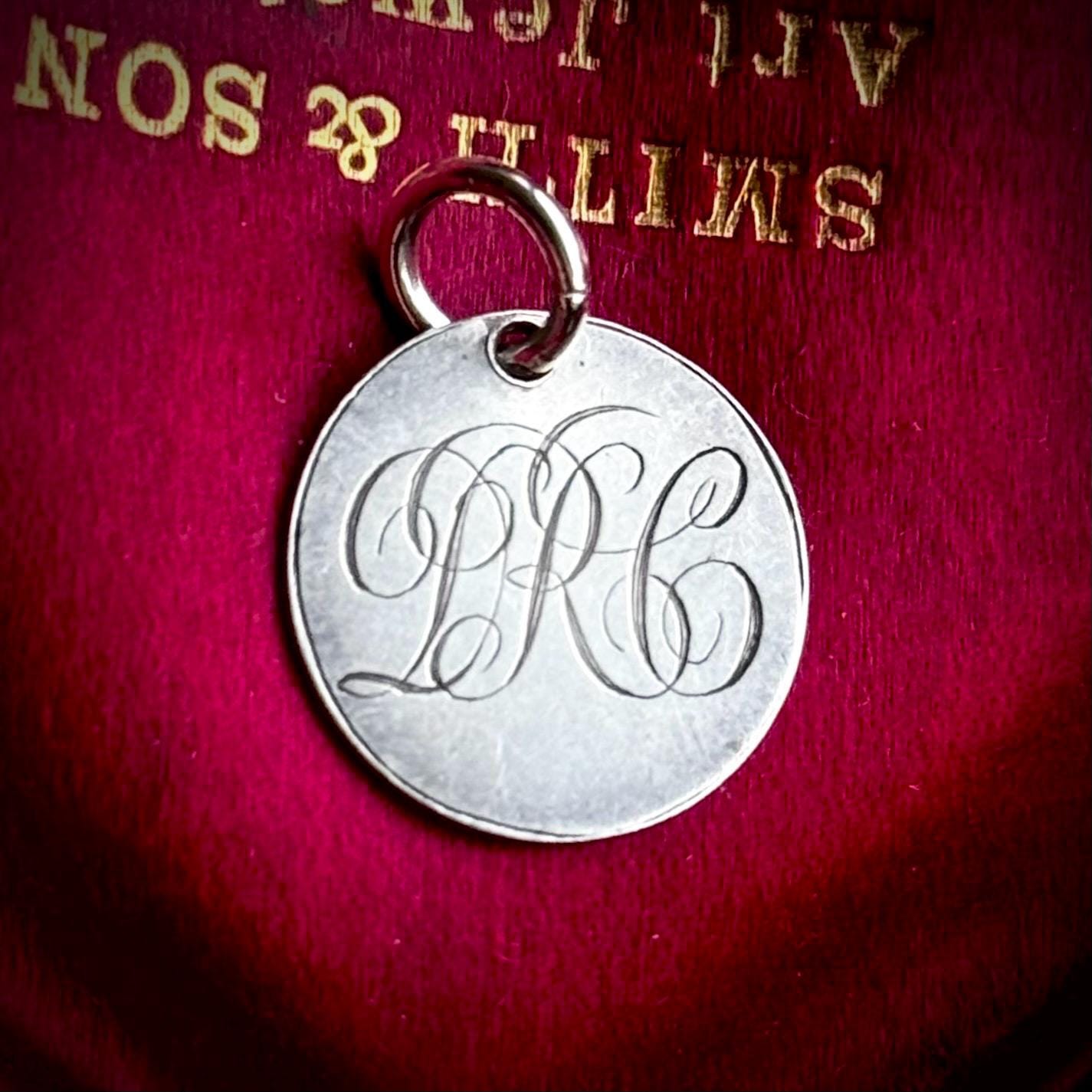 Victorian Love Token ‘DRC' Coin Pendant; Circa 1899