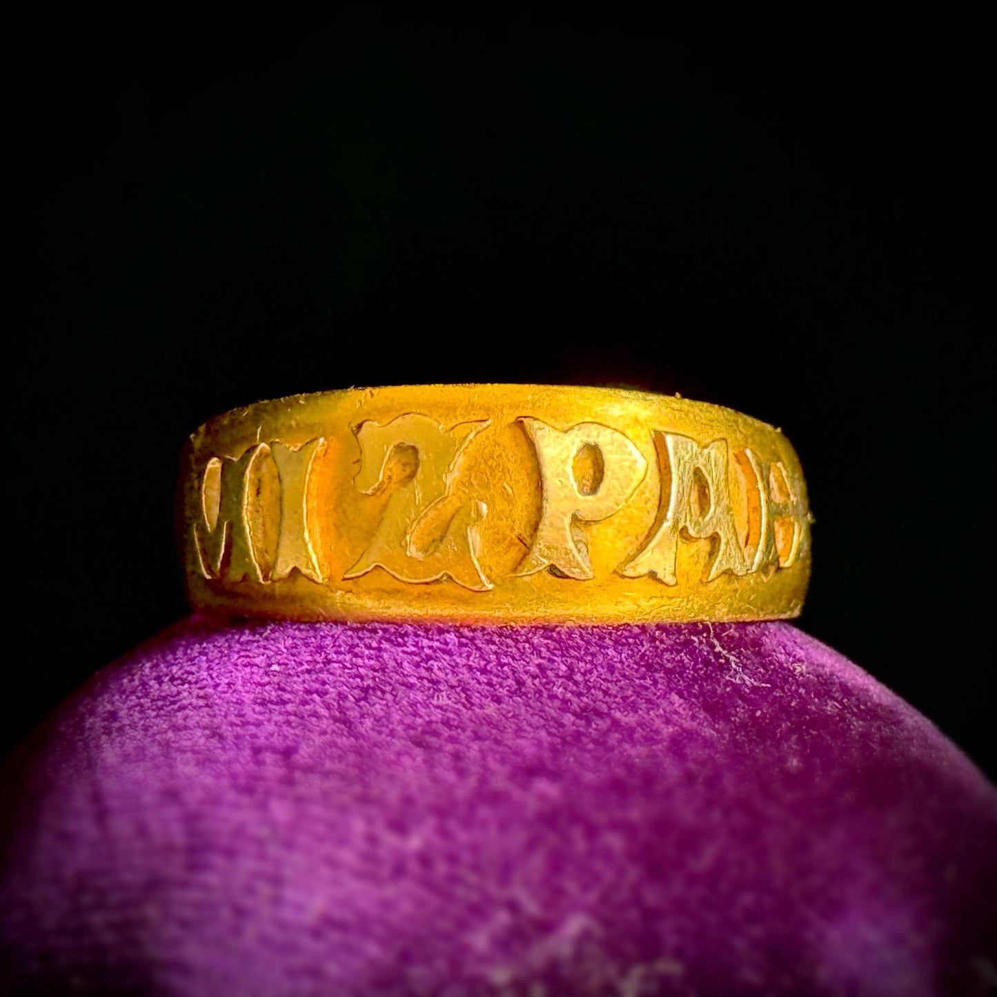 Victorian Heavy Mizpah Ring Created In 18 Carat Gold; Circa 1876