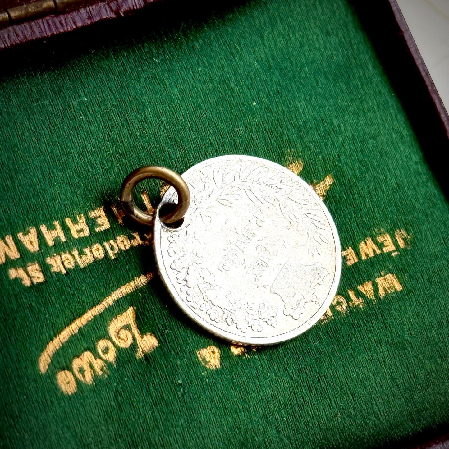 Victorian Love Token Ernest' Coin Pendant; Circa 1880