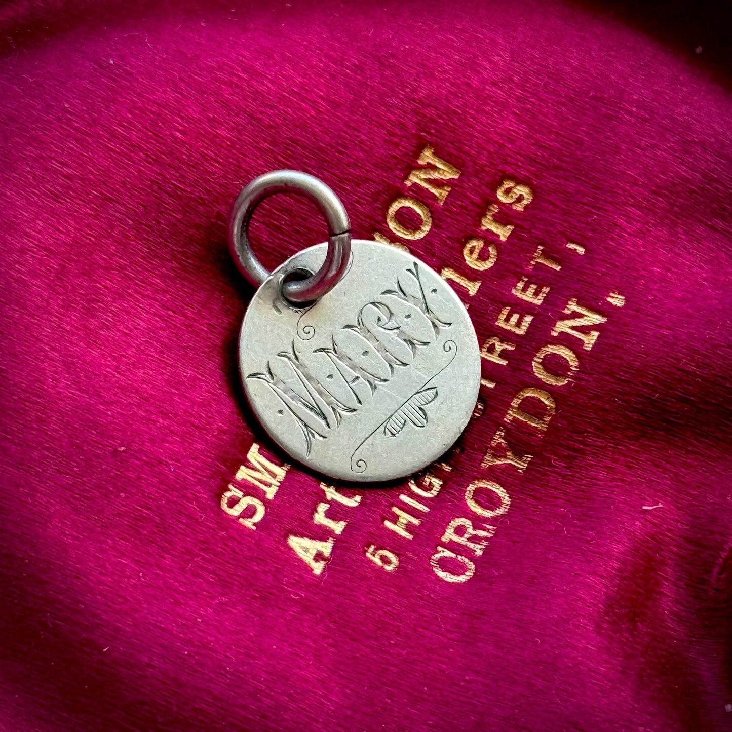 Antique Dutch Love Token ‘Mary' Coin Pendant; Circa 1880