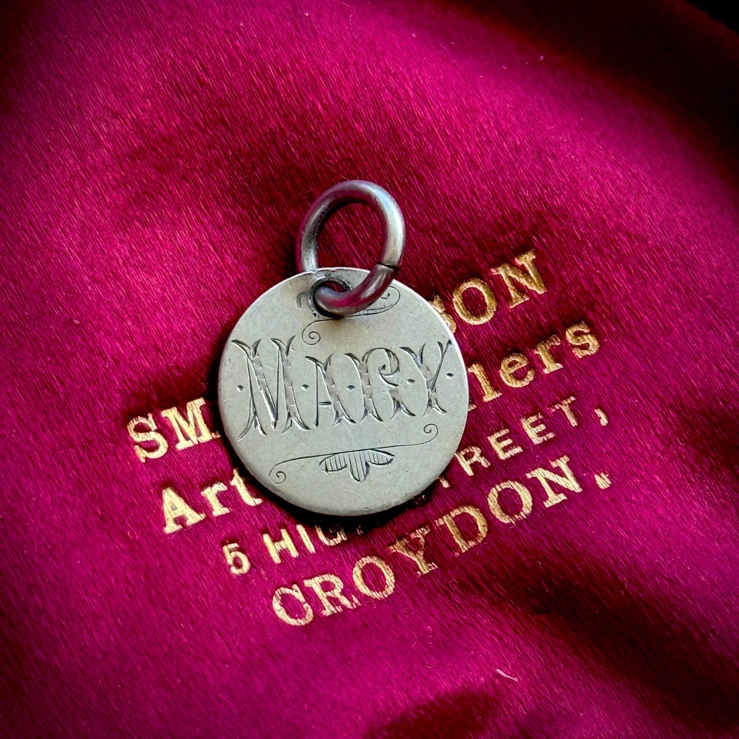 Antique Dutch Love Token ‘Mary' Coin Pendant; Circa 1880