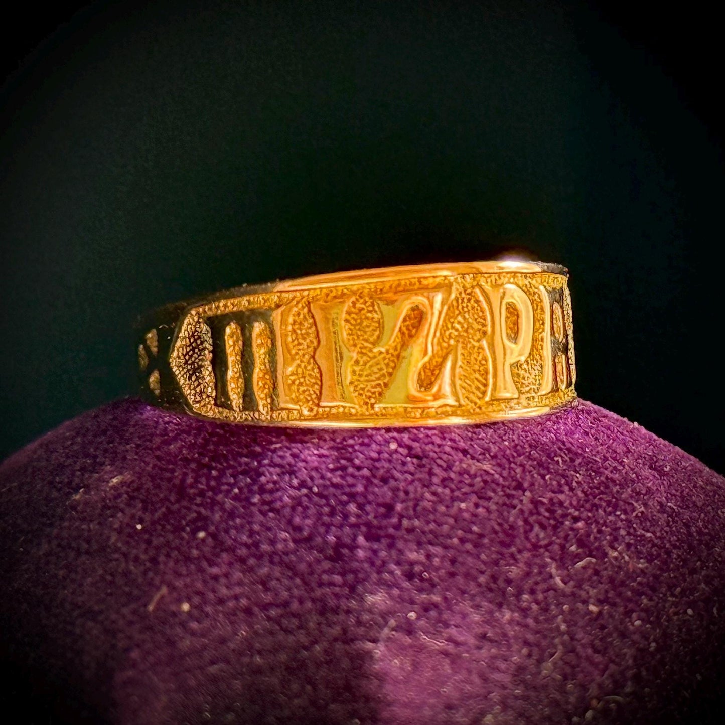 Victorian Mizpah Ring Created In 9 Carat Rose Gold; Circa 1880