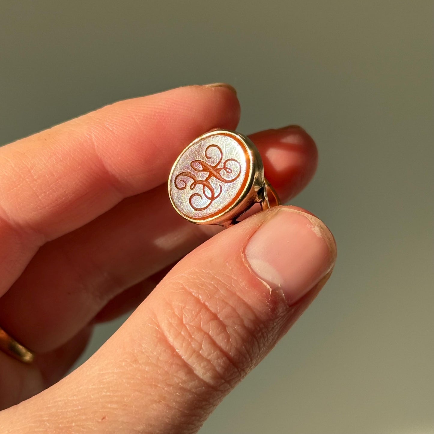 Antique Carnelian Intaglio Signet Ring, Circa 1880s