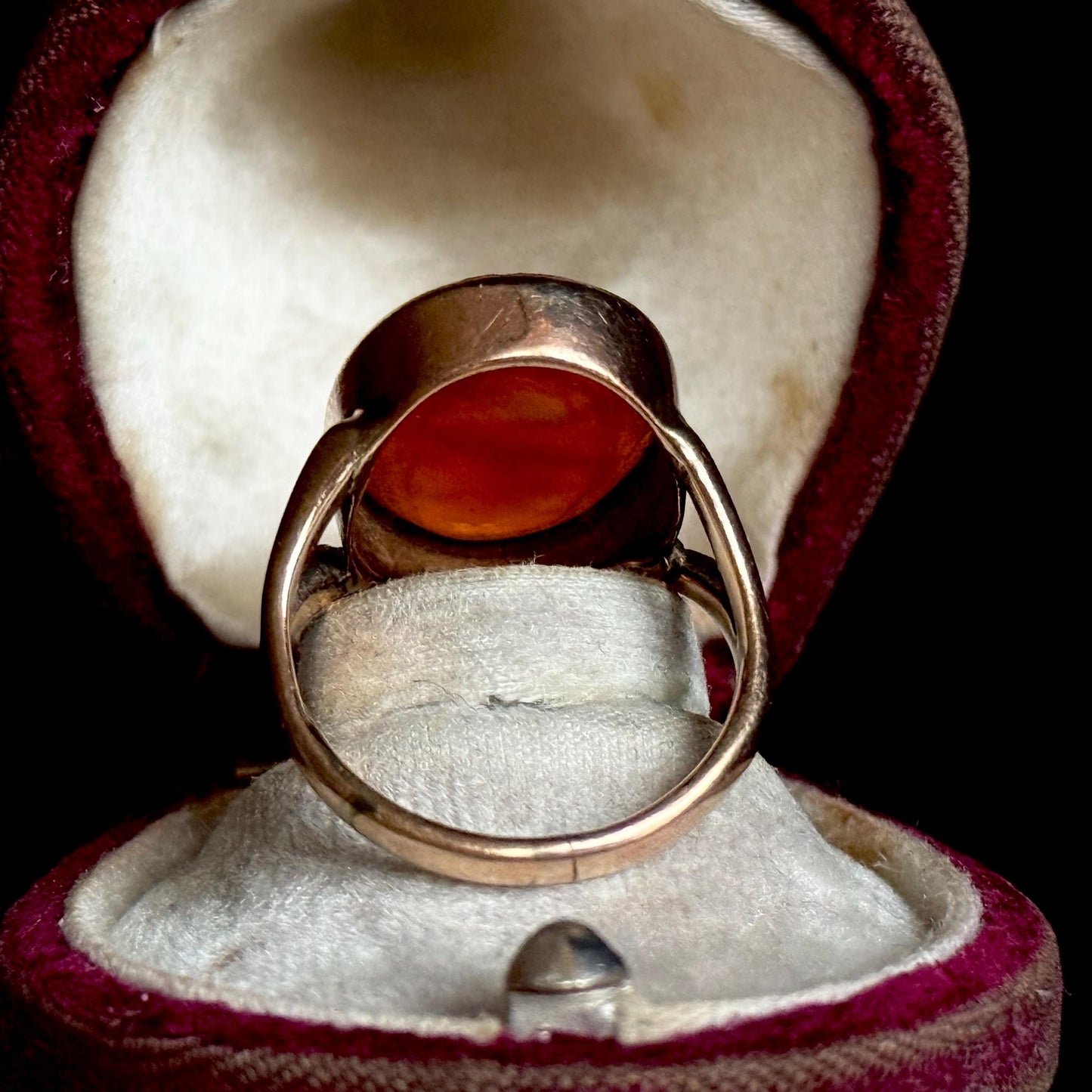 Antique Carnelian Intaglio Signet Ring, Circa 1880s