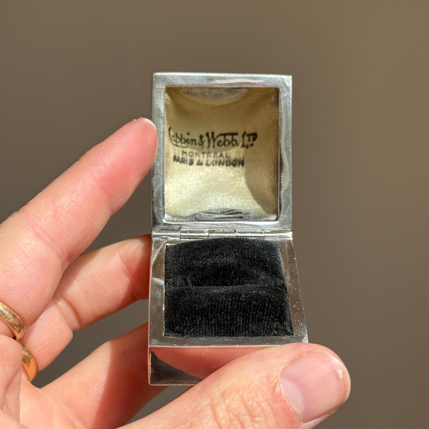 Antique Mappin & Webb Personalised 'G' Ring Box in Silver, Circa 1910