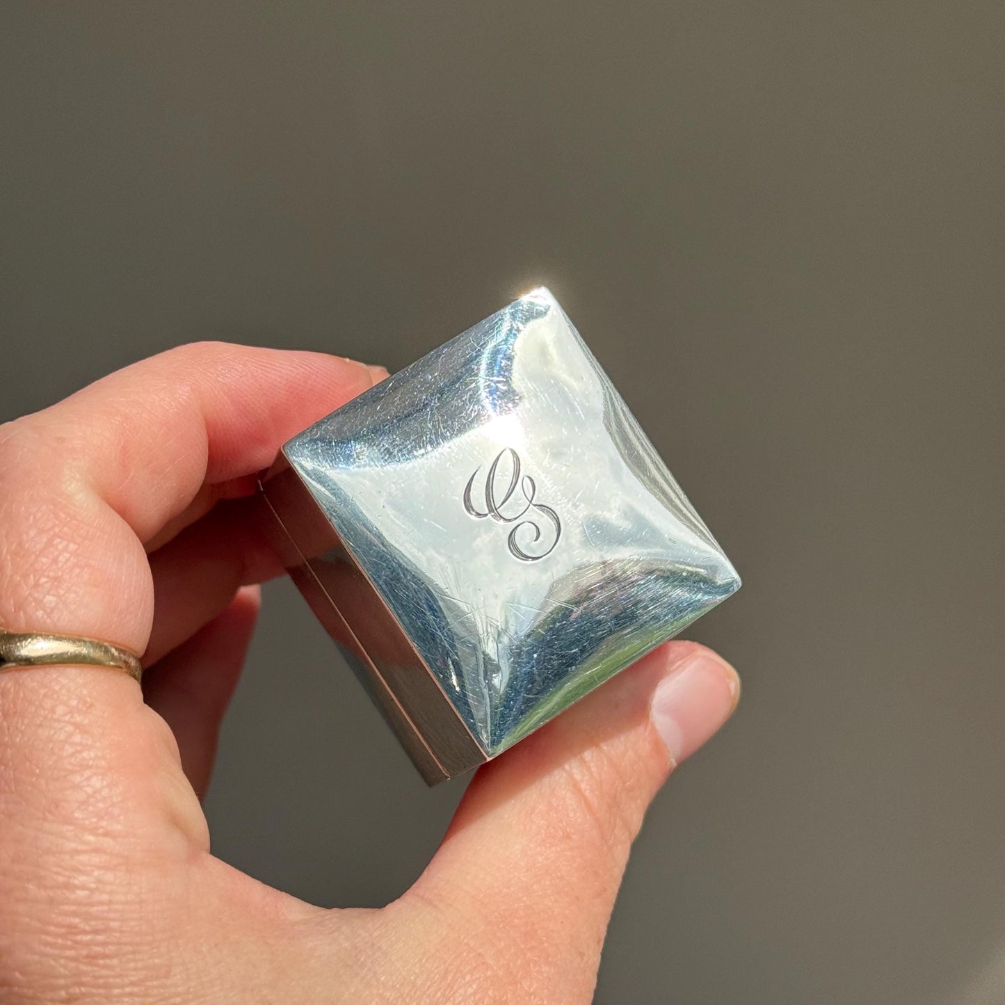 Antique Mappin & Webb Personalised 'G' Ring Box in Silver, Circa 1910