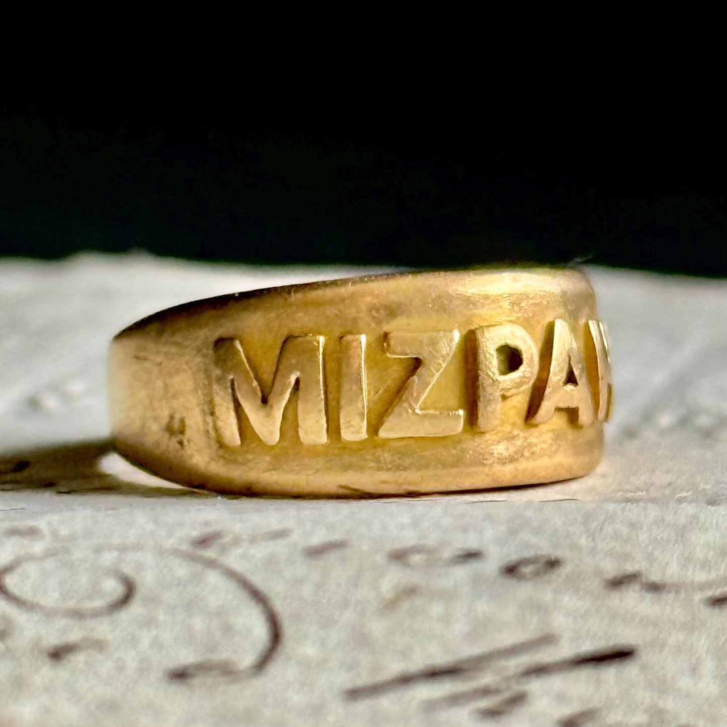 Victorian Mizpah Ring Created In 18 Carat Gold; Circa 1882