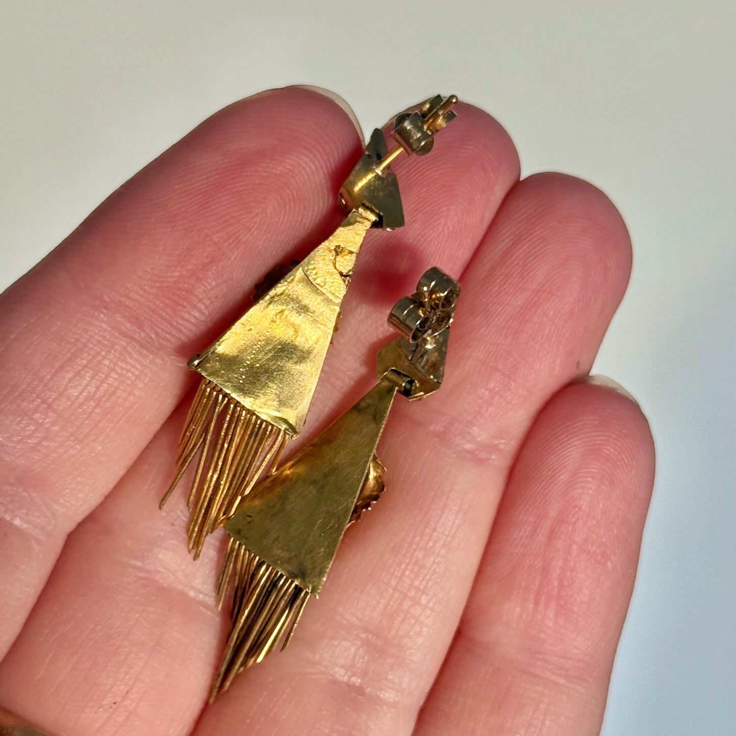 Antique Etruscan Acorn Earrings in 15 Carat Gold, Circa 1890