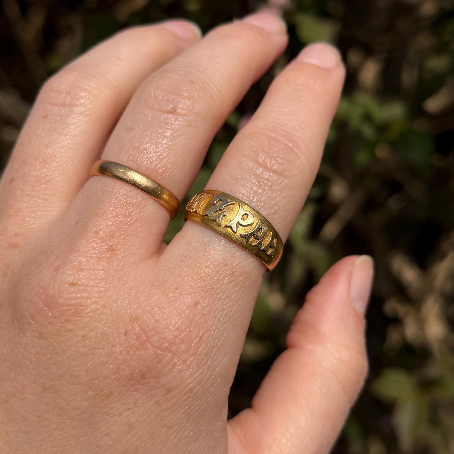 Victorian Heavy Mizpah Ring Created In 18 Carat Gold; Circa 1876