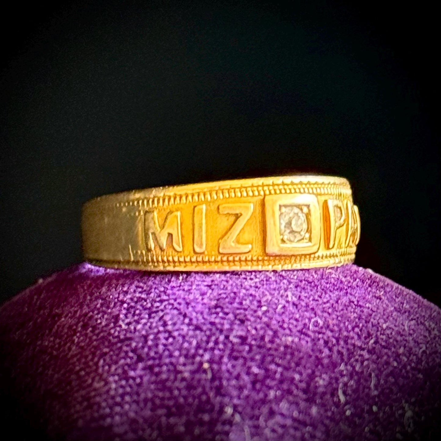 Victorian Diamond Set Mizpah Ring Created In 18 Carat Gold; Circa 1876