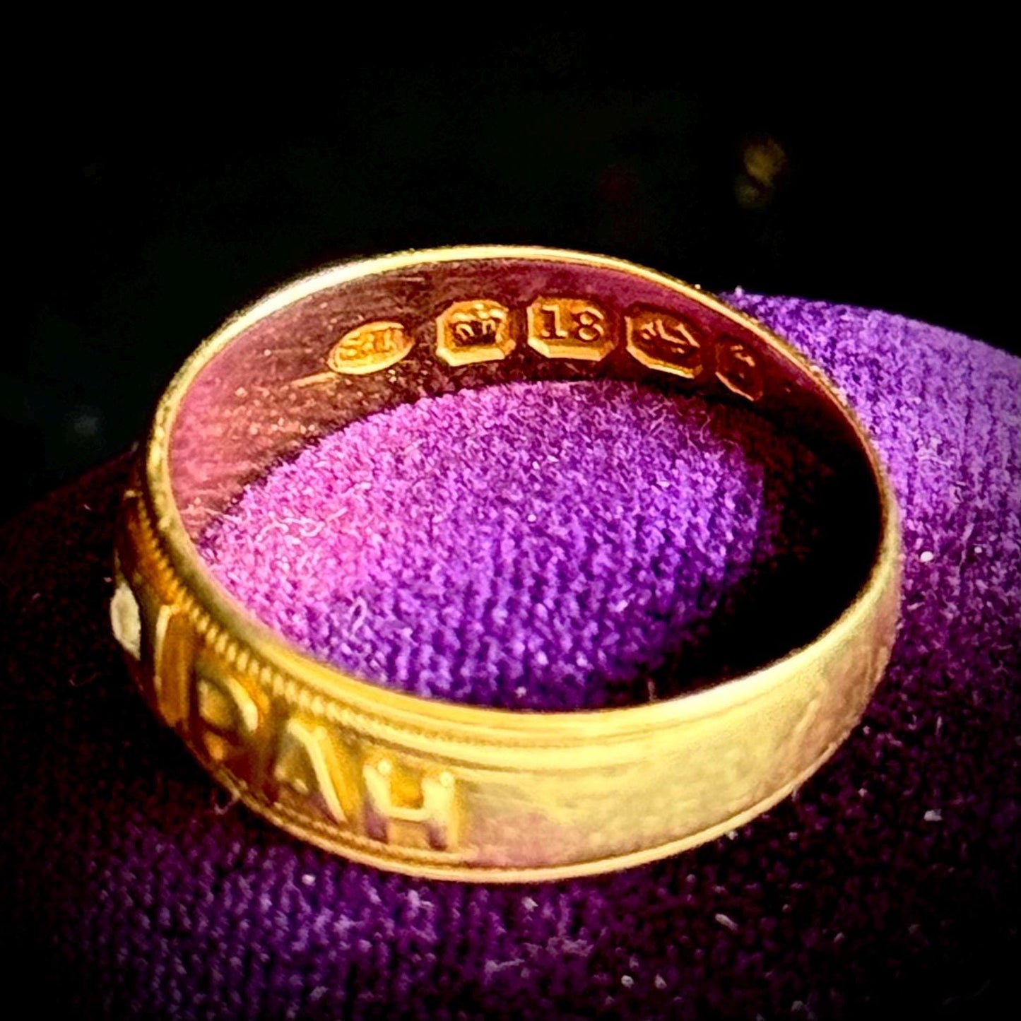 Victorian Diamond Set Mizpah Ring Created In 18 Carat Gold; Circa 1876