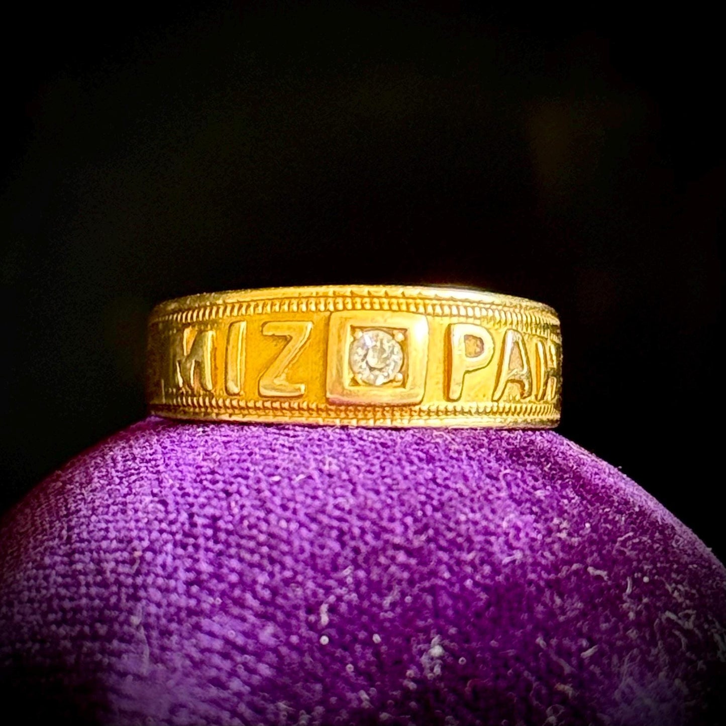 Victorian Diamond Set Mizpah Ring Created In 18 Carat Gold; Circa 1876