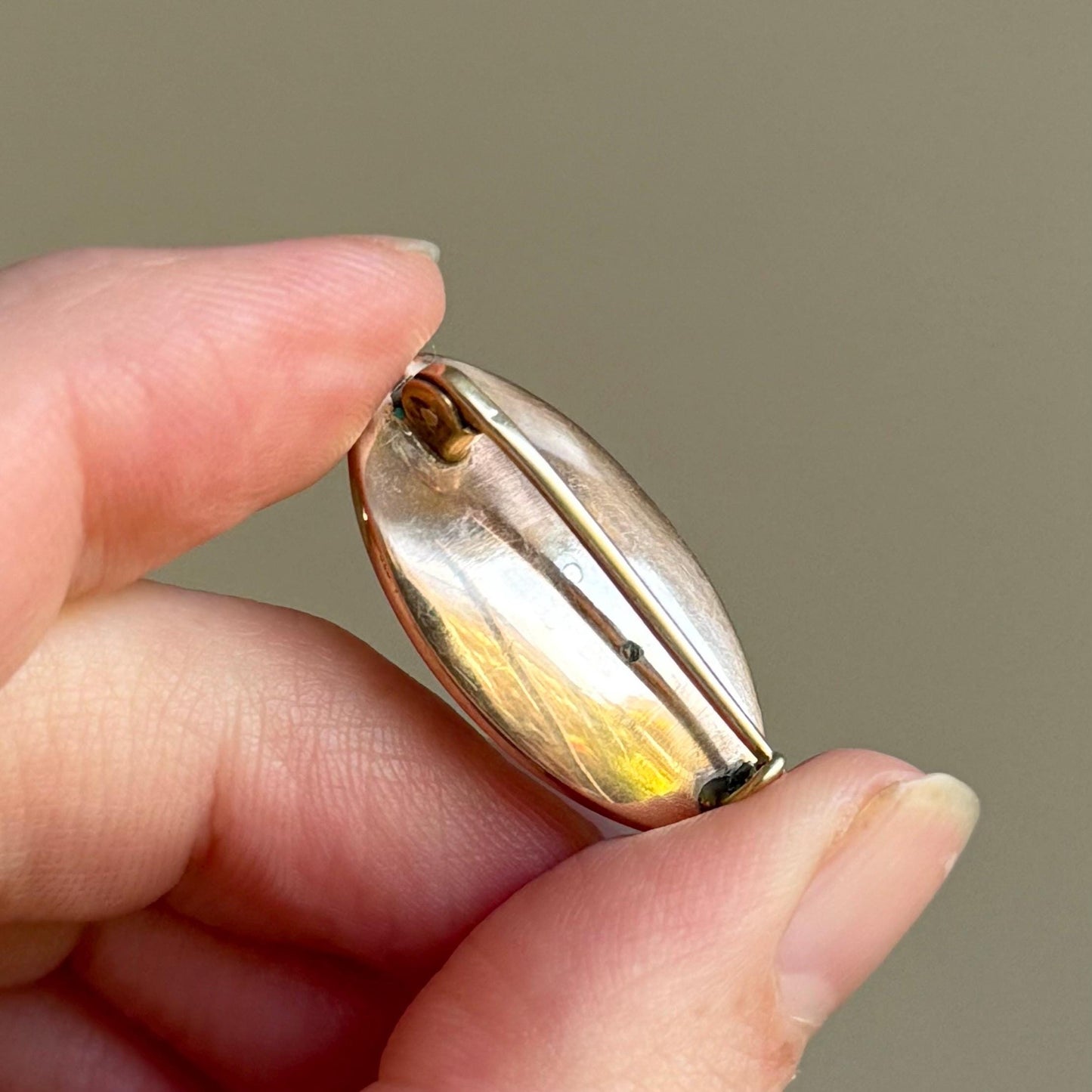 Georgian Hand Painted Brooch in 9 Carat Gold; Circa 1820