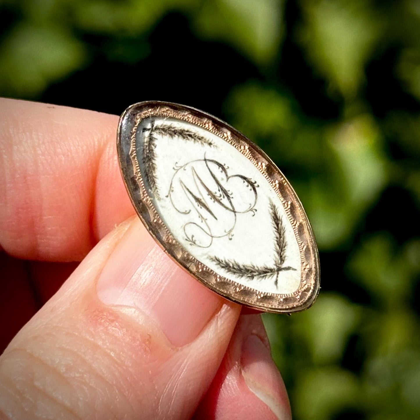 Georgian Hand Painted Brooch in 9 Carat Gold; Circa 1820