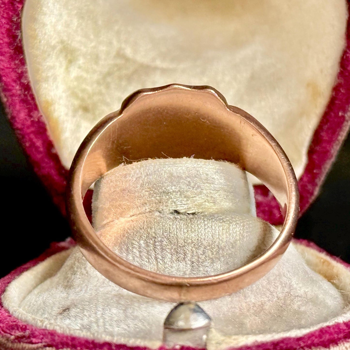 Antique 'L' Signet Ring in 9 Carat Rose Gold; Circa 1919