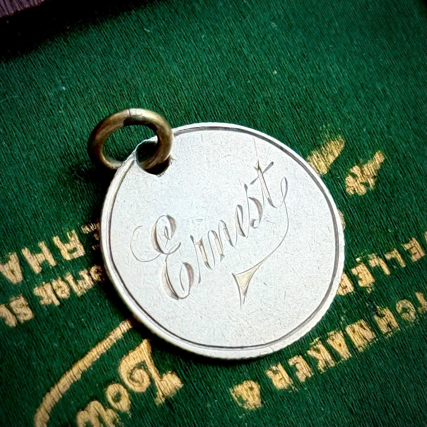Victorian Love Token Ernest' Coin Pendant; Circa 1880