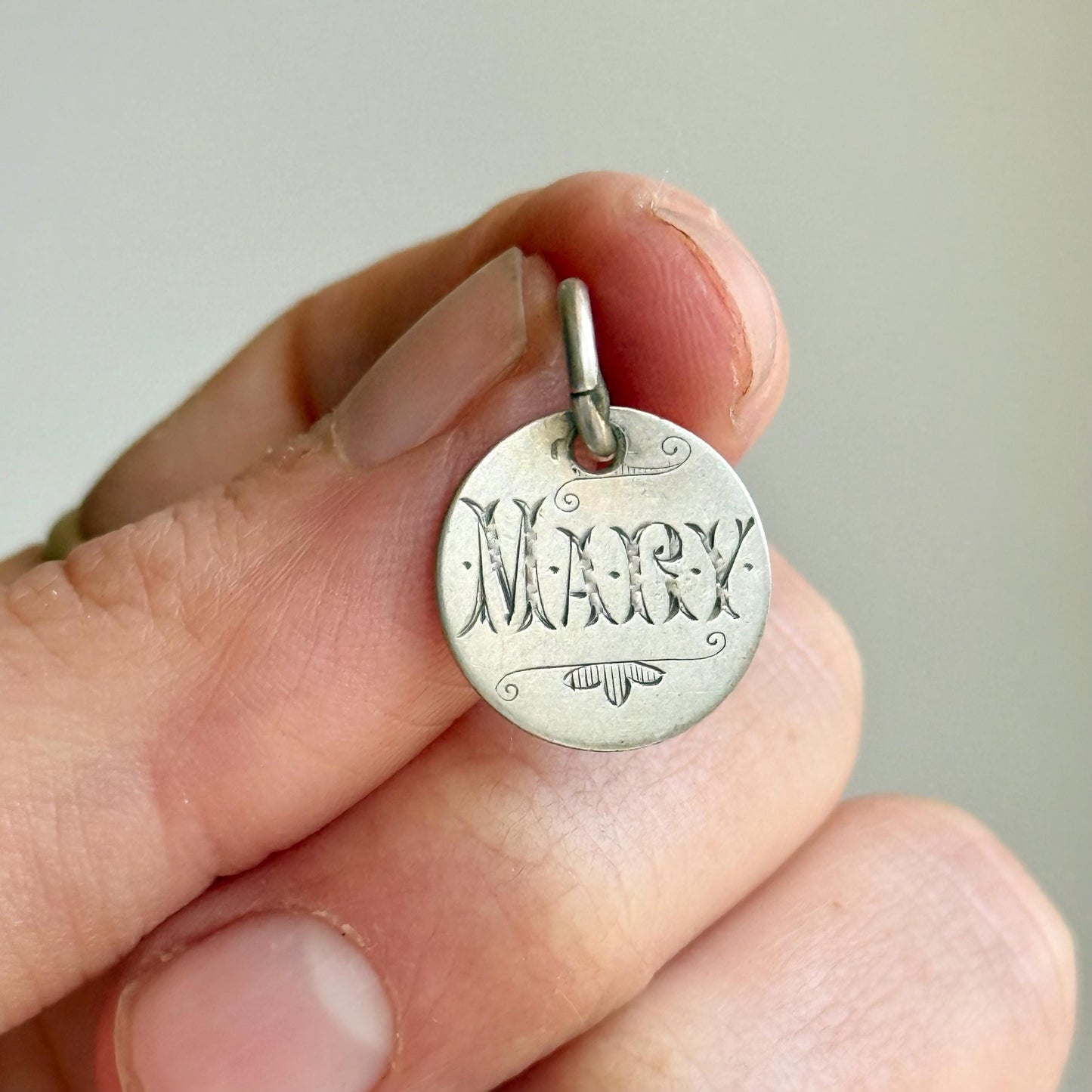 Antique Dutch Love Token ‘Mary' Coin Pendant; Circa 1880