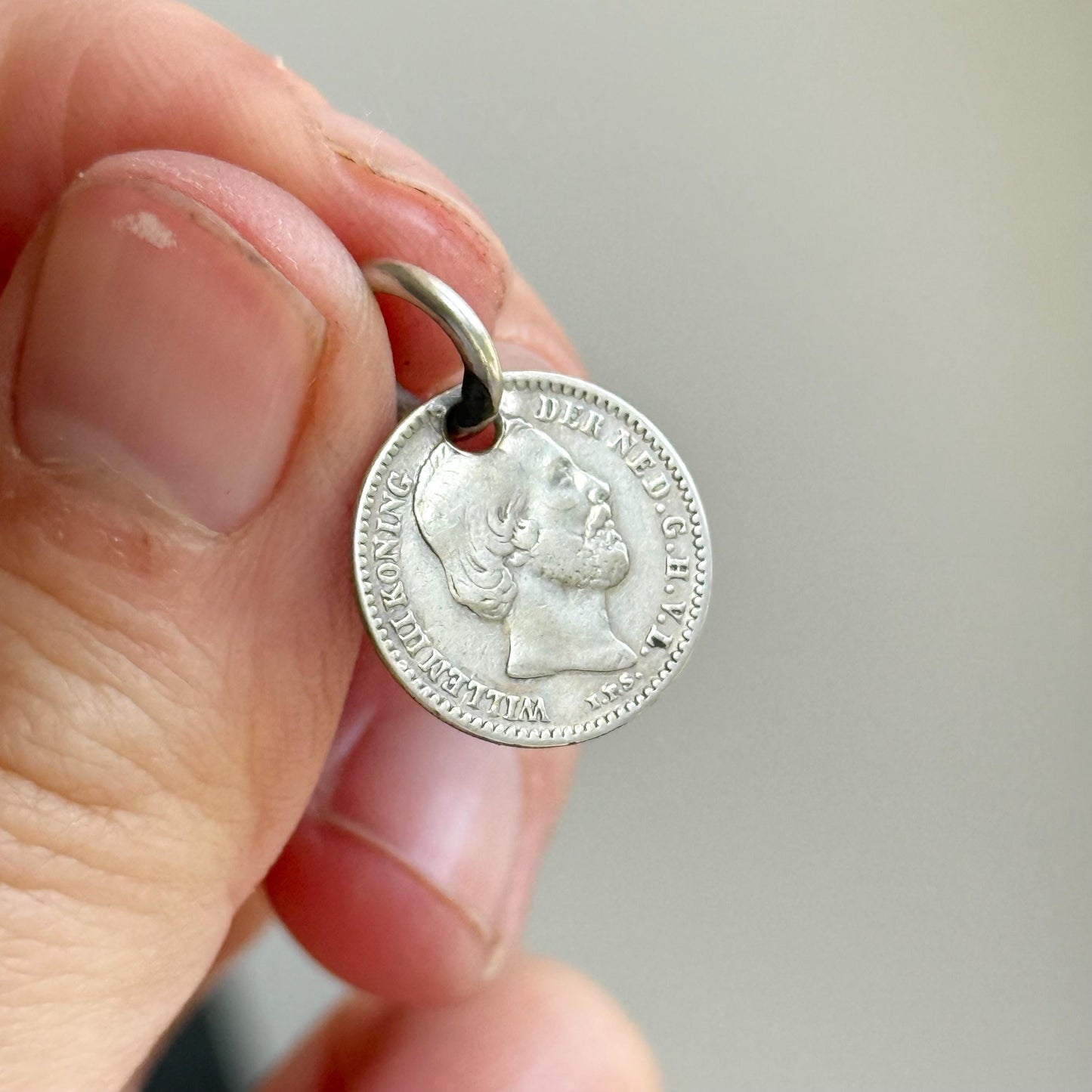 Antique Dutch Love Token ‘Mary' Coin Pendant; Circa 1880