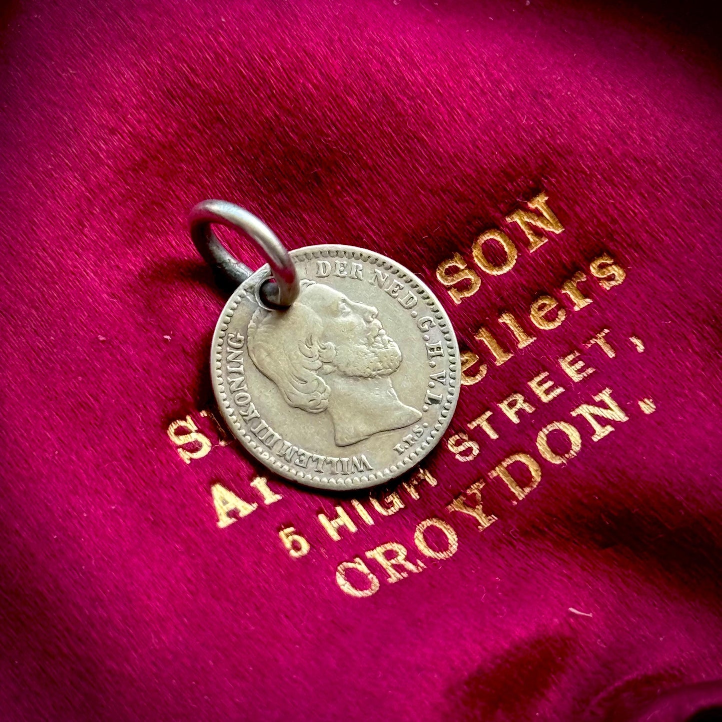Antique Dutch Love Token ‘Mary' Coin Pendant; Circa 1880