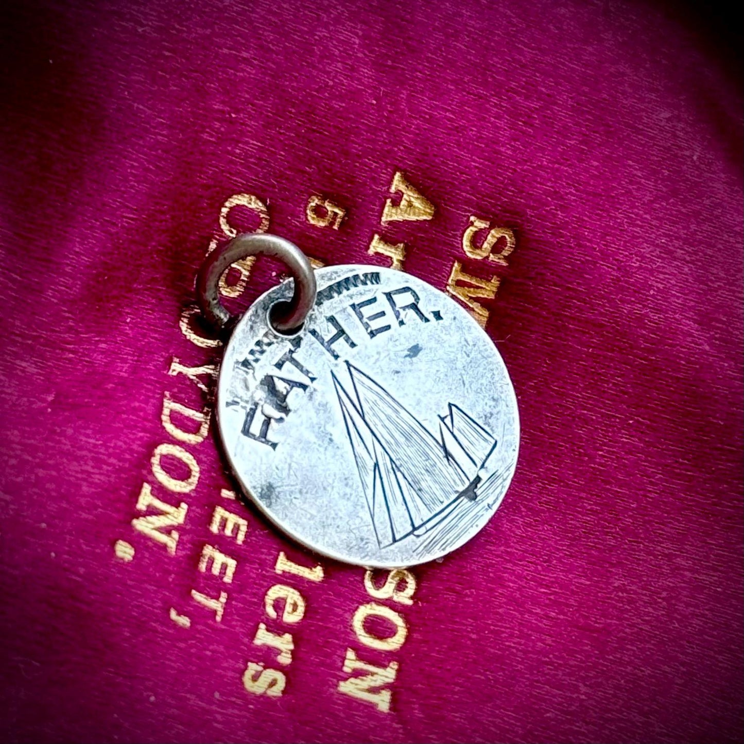 Victorian Love Token 'Father' Coin Pendant; Circa 1880