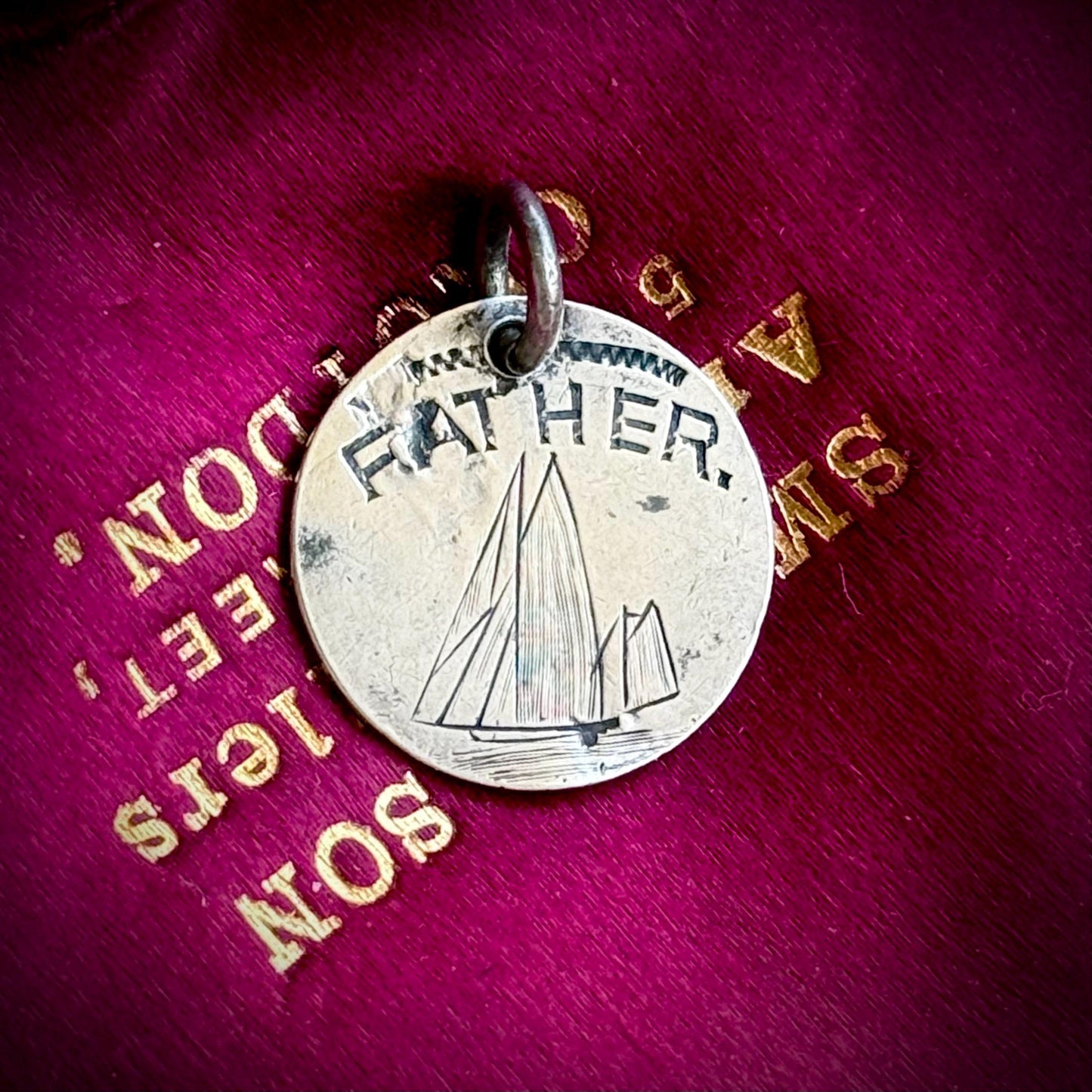 Victorian Love Token 'Father' Coin Pendant; Circa 1880