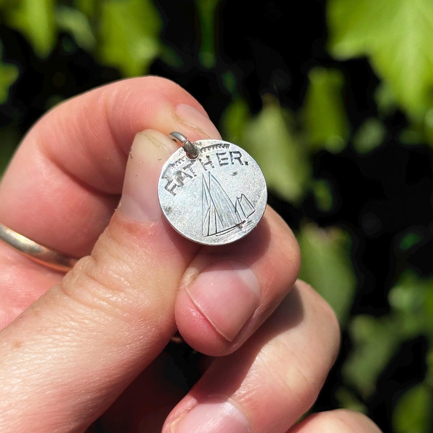 Victorian Love Token 'Father' Coin Pendant; Circa 1880