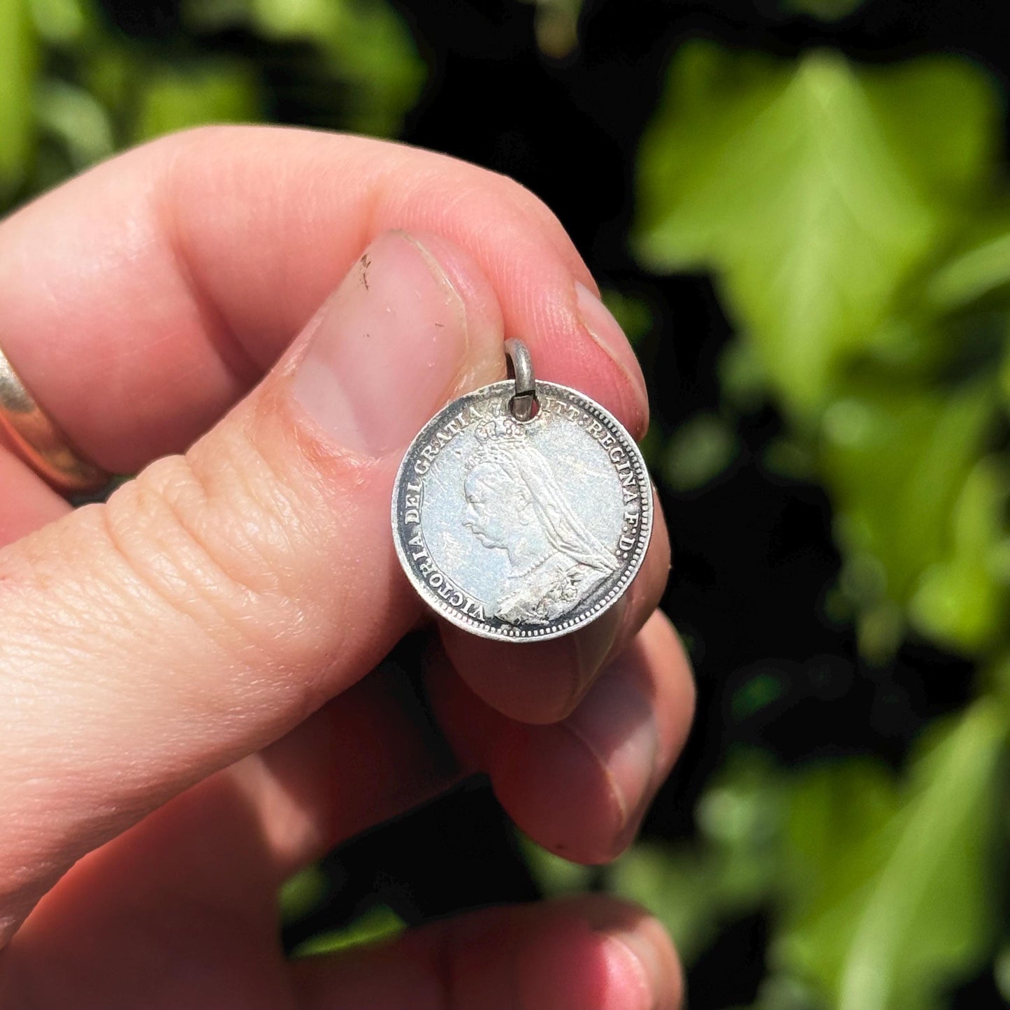 Victorian Love Token 'Father' Coin Pendant; Circa 1880