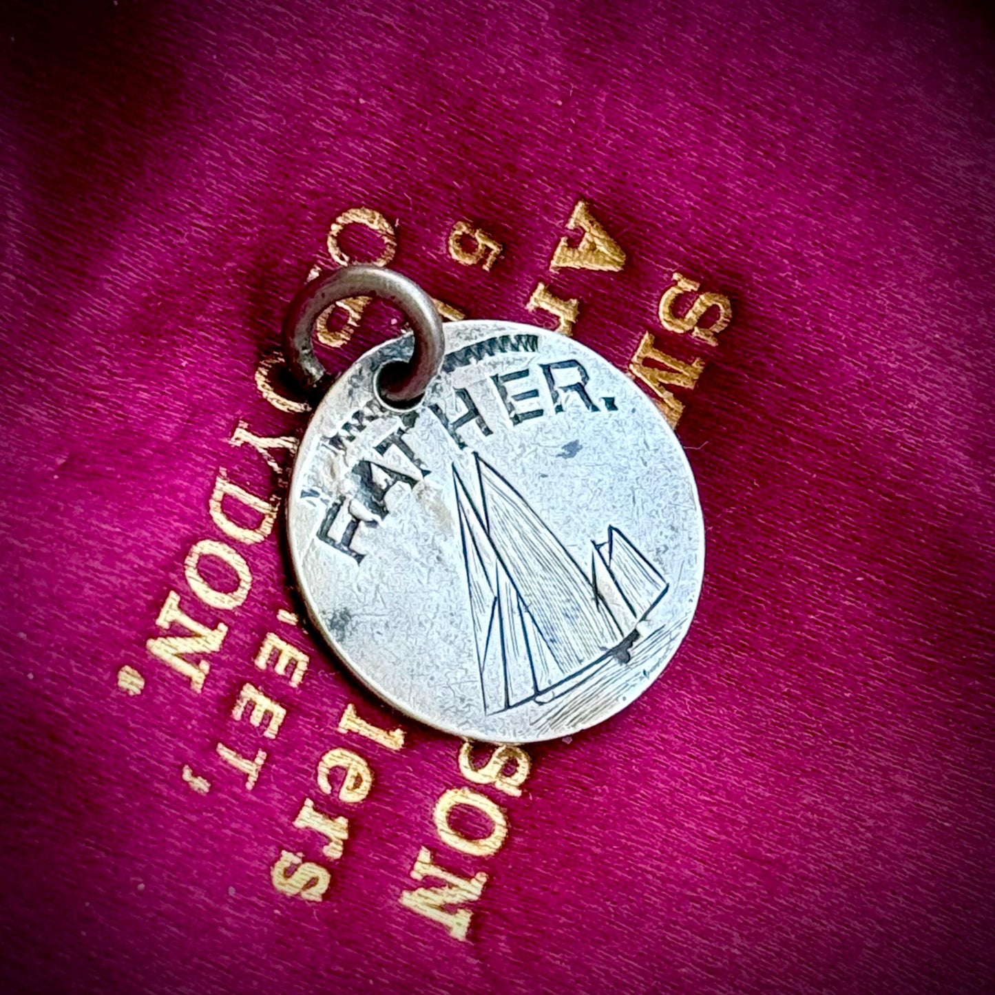 Victorian Love Token 'Father' Coin Pendant; Circa 1880