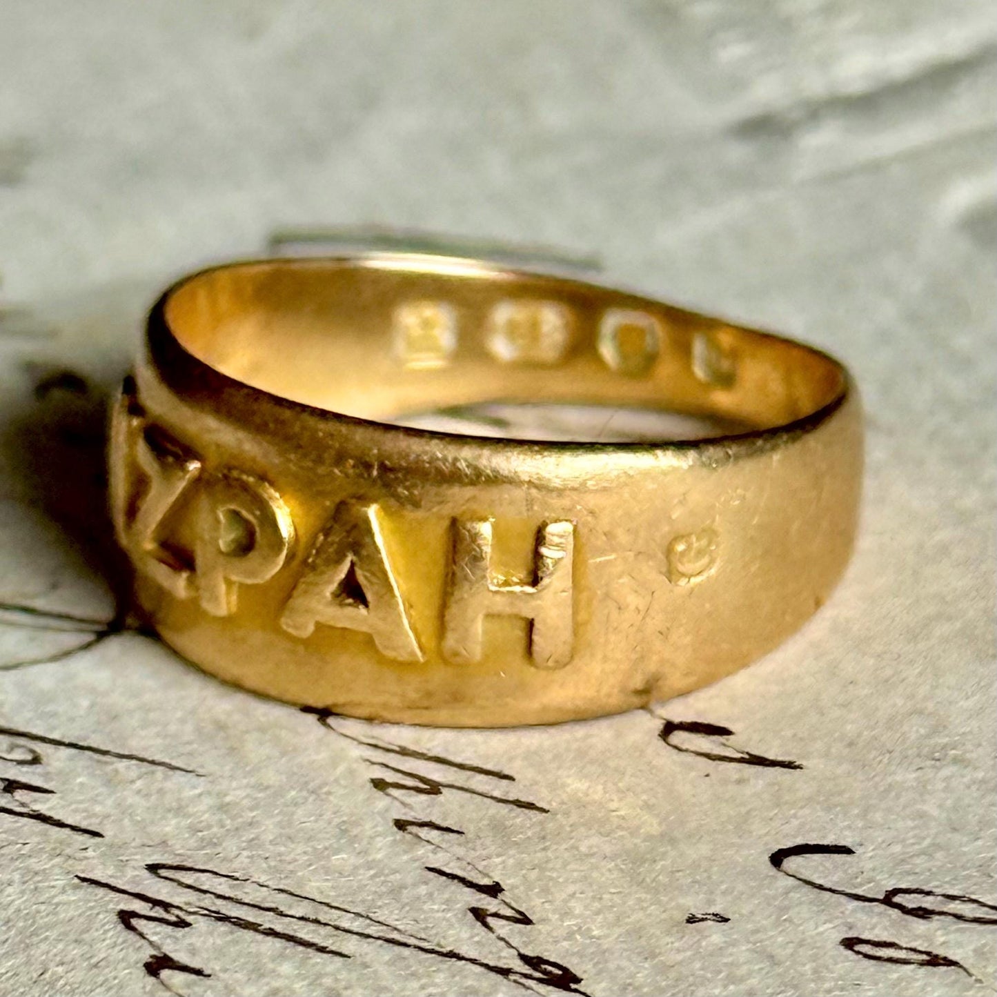 Victorian Mizpah Ring Created In 18 Carat Gold; Circa 1882
