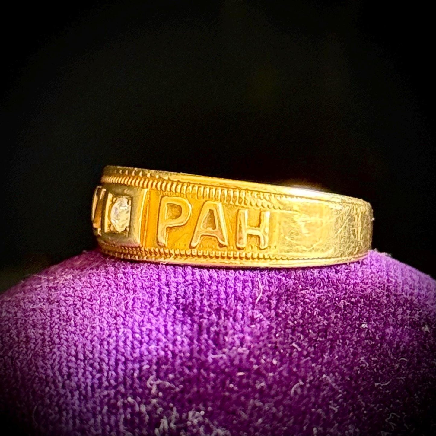 Victorian Diamond Set Mizpah Ring Created In 18 Carat Gold; Circa 1876