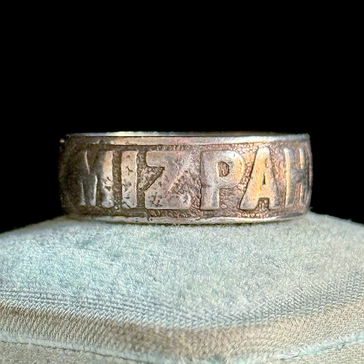 Antique Victorian Silver Mizpah Ring; Circa 1881