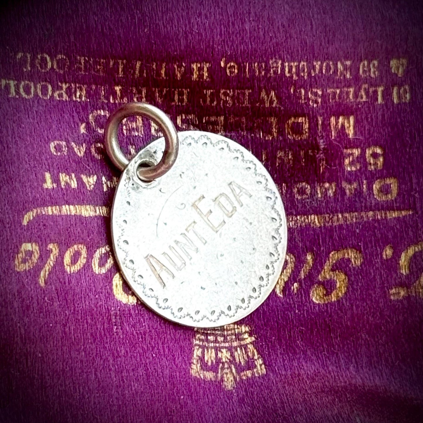 Victorian Love Token 'Aunt Eda' Coin Pendant; Circa 1860