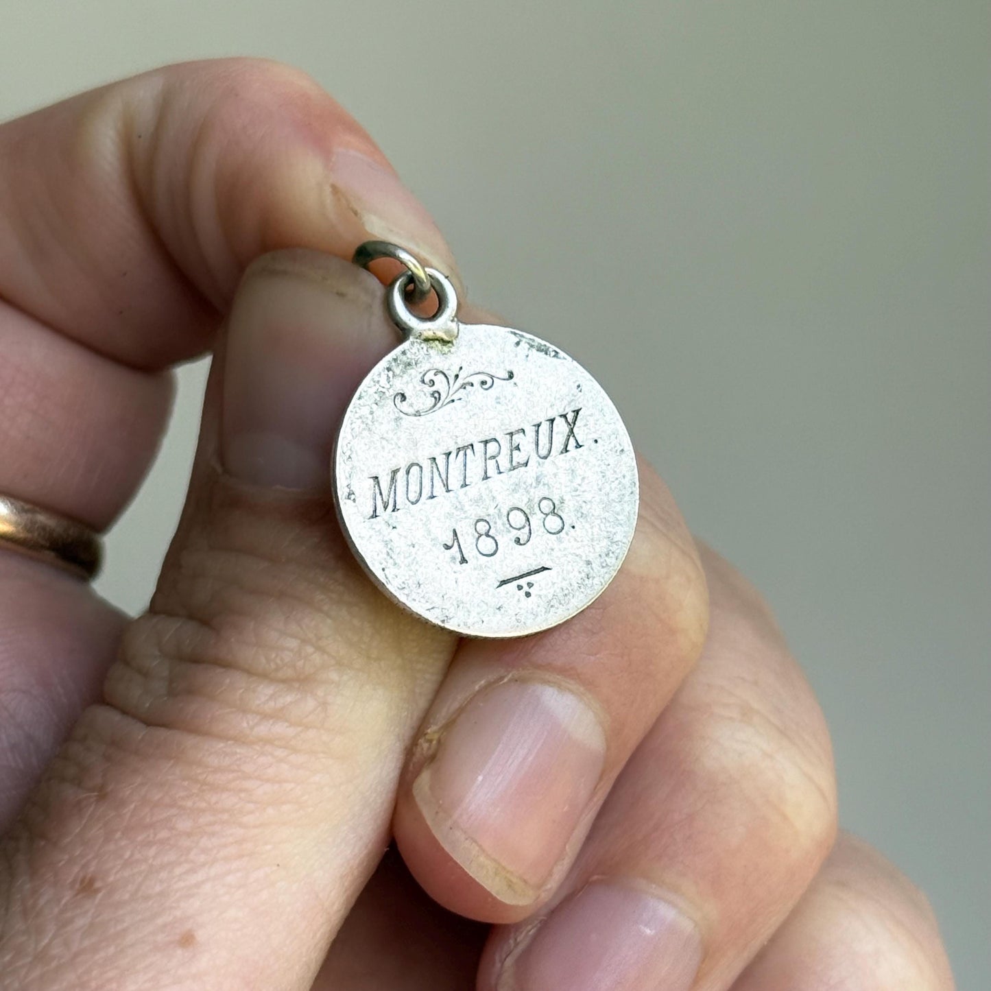 Victorian Love Token 'Montreux Coin Pendant; Circa 1898